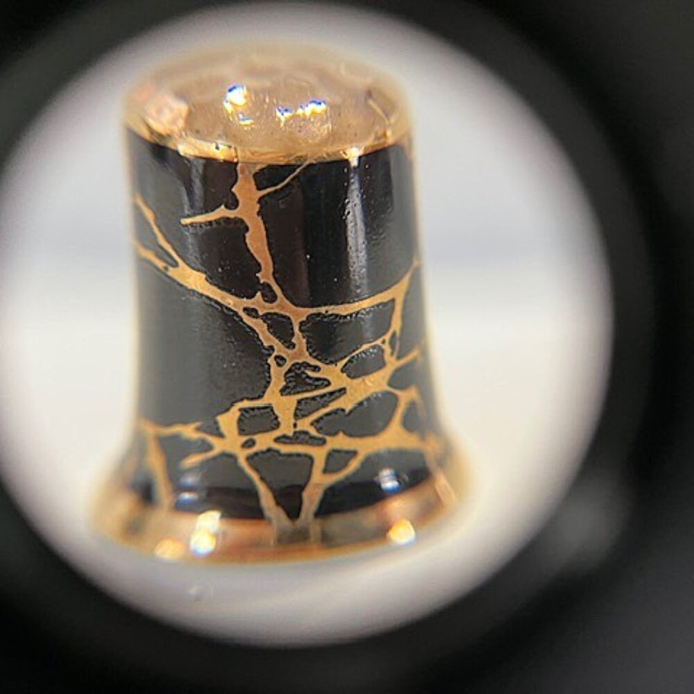 Abstract Thimble Black & Gold Vintage